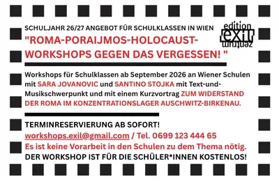 "ROMA-PORAIJMOS-HOLOCAUST-WORKSHOPS GEGEN DAS VERGESSEN! " 